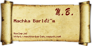 Machka Barlám névjegykártya